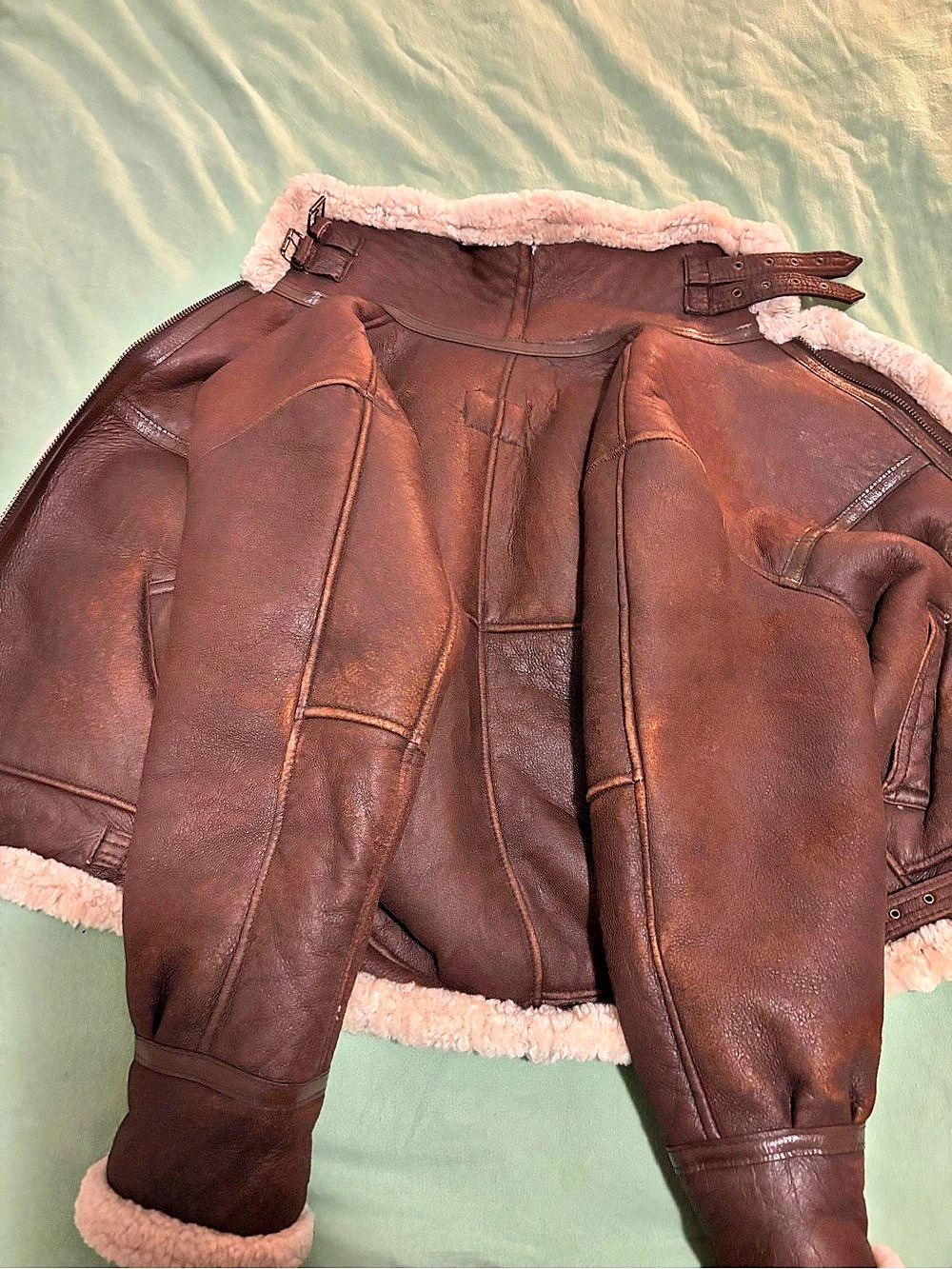 Indio B-9 Shearling Leather Jacket Size S/M - Picture 2 of 6